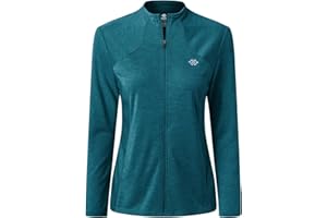 MoFiz Chaqueta Deportiva Mujer Sudadera Ligera de Manga Larga Transpirable con Cremallera Completa Cuello Redondo sin Capucha Running Fitness Yoga