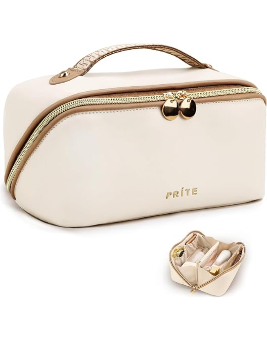 Trousse De Toilette Pour Femme En Cuir Synthétique - Étanche, Dimensions 21.5x6.5x14.5 Cm, Plusieurs Motifs