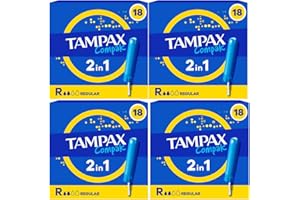MONEY-MATE MM Tampax Compak Tampons Regular 18 x 4 Packs (72 Total) | Compact, Discreet & Reliable Protection | Leak Guard & Easy Applicator