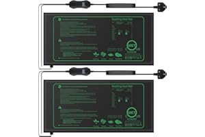 Mojimdo 50W Heating Mat Plants with Thermostat - Quick Heating, Fire Protection, Heat Mat for Germination and Temperature Regulation, Ideal for Seedlings, Pets and Reptiles (Pack of 2)