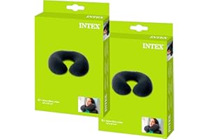 BRICOGAMO 2 Almohada Viaje Cervical. Cojin Cuello Para Coche. Pillow Hinchable E Inflable Para Dormir En Avión para Viajes. Sofá, Playa. Accesorio Imprescindible, Collarín Reposacabezas Niño y Adulto 2 UD