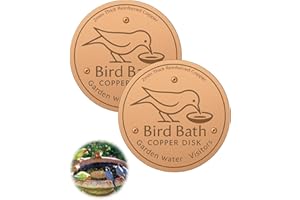 SEESUNO Bird Bath Copper Disk, 2 Pcs Bird Bath Purification Disks for Water Bowl, Outdoor Garden