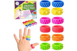 Cofvetia 12 Stück Zappelspielzeuge für Kinder, Fidget Ring Toys für Kinder Erwachsene, Fidget Squishy Toy Anxiety ADHD Toys, Beruhigend Bei Stress Angst