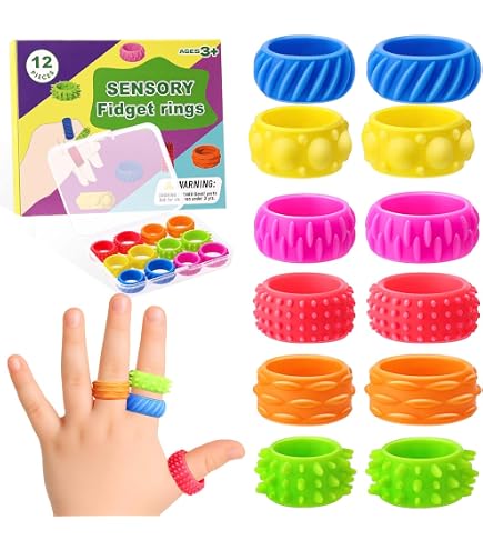 Lot De 12 Anneaux Anti-Stress En Silicone - Jouet Sensoriel Pour Anxiété, TDAH, Autisme (Enfants/Adultes)