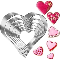Set 3 Stampi Per Biscotti A Forma Di Cuore In Acciaio Inox - 4cm, 5.5cm, 6.5cm Per Dolci Fatti In Casa