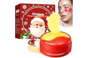 SATIFICER 60 Pcs Natale melagrano Maschere per occhi,Occhi Idratante Patch,Maschere Occhi in Hydrogel Nutrienti,Riduce Le Linee Sottili,Migliora il Contorno occhi,per uno Sguardo Più Fresco