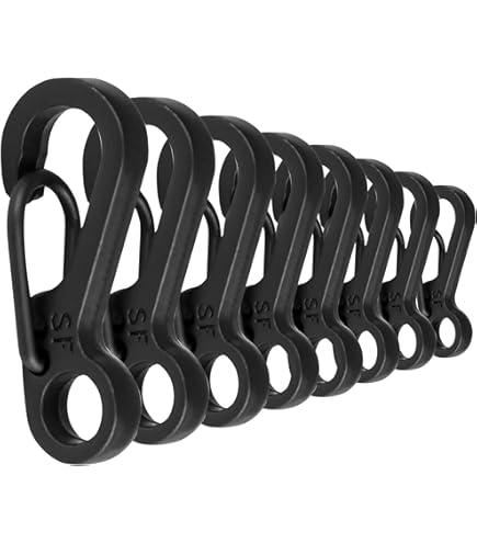 Lot De 10 Mini Mousquetons En Acier Noir - 2,5 Cm, Ressort Sécurisé, Pour Clés, Sacs, Camping