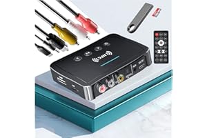 POMME Bluetooth Adapter, NFC Bluetooth Audio Adapter 3 in 1 Bluetooth 5.0 Transmitter Receiver, 3.5mm AUX/RCA USB Bluetooth Adapter for Music System, Car Bluetooth Adapter for PC/TV/Home, black