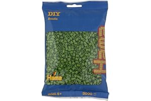 Hama Midi Pärlor I Påse, 3.000 Stk. Olive Green/Olivengrön