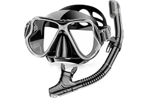 Karvipark Dry Snorkel Set, Anti-Fog Scuba Snorkelling Packages, Panoramic Wide View Snorkelling Goggle, Professional Snorkelling Gear for Adults