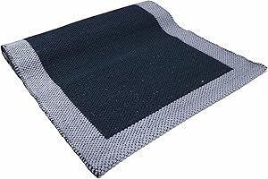 ARTE TAPPETI LIFE Alfombra de algodón lavable para baño y cocina, antideslizante (50 x 80 cm, azul)