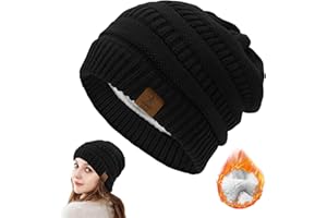 CELIODD Berretto Donna Invernale,Cappello di Lana Donna,Cuffia Donna Invernale,Cappello di Lana,Senza Bordo,Indossa Un Logo A Cinque Punte,Caldo E Confortevole,con Buona Elasticità (Nero)