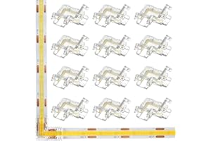 Aroidful 12Pcs Mini Connecteur LED COB 2Pin 8mm en L, Connecteur D'angle Sans Soudure pour le Raccordement de Bandes et de Bandes