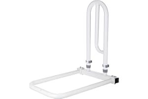 ‎ALBERTS Alberts 140496 Bett-Aufstehhilfe | Griff: Stahl, weiß kunststoffbeschichtet, Ø21 mm | Platte: Kunststoff, weiß, 330 x 560 x 620 mm