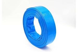 CALEIDO-CONCEPT IDEEN FÜR DEIN LEBEN Tubo piatto Ø 38 mm | 1 1/2 pollici 10 metri | 7 bar pressione di esercizio | pressione di scoppio 21 bar | tubo per calcestruzzo | tubo piatto in PVC blu