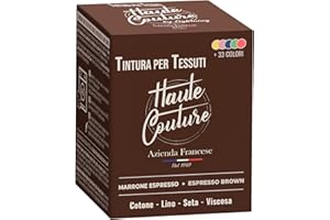 HAUTE COUTURE - Colorante Per Tessuti Marrone - 350g - Marrone Espresso - Tutto in uno - Pronta all'uso per Abbigliamento e Tessuti