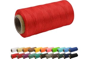 Uiopa 1mm x 260m Wachsfaden, 150D Flache Sattlergarn Ledergarn Gewachst, Leder Nähen Faden Gewachste Schnur für Nähprojekte, Buchbinderei, Schuhreparatur, Schmuck