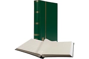 Leuchtturm 317477 Album per Collezionisti di francobolli - Stock-Book Basic - 64 Pagine Bianche DIN A4 - Non Imbottito, Copertina Verde