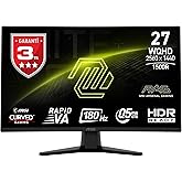 MSI 27" MAG 274CQF, Gaming Monit&ouml;r, WQHD, Curve 1500R RAPID VA, 180HZ, 0.5ms (GTG), Adaptive-Sync, Siyah
