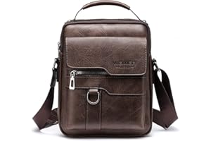 Naudamp Bolso de Hombro para Hombre, Moda Bolso de Mensajero de Cuero PU, Mochila de Ocio, Bolso de Viaje Deportivo al Aire Libre