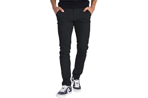BlauerHafen Męskie designerskie spodnie chinosy ze stretchu, krój slim fit, casualowe spodnie