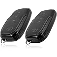 JVCV® 2 Pack Soft TPU Transparent Cover Compatible with Toyota Fortuner, Hilux, Innova Crysta, Fortuner Legender, Innova HyCross, Land Cruiser 2B/3B Smart Key (Transparent Black).