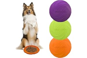 MytaYt 3 Pcs Frisbee de Chien 15cm Frisbees pour Chien Caoutchouc Naturel Frisbee Chien Indestructible pour Le Dressage des Chiens et Les Jeux en Plein air (Vert, Violet, Orange)