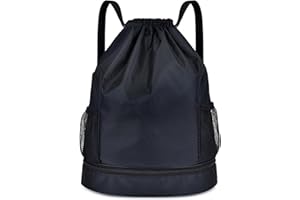 MEMOFYND 1 zaino con coulisse, strumento di immagazzinaggio portatile, zaino sportivo casual, borsa sportiva semplice, borsa impermeabile con coulisse, adatto per viaggi, shopping (nero), Nero , 40*31*17cm