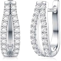 KUNSIR Orecchini A Goccia 925 Argento Sterling Con Zirconi - Cerchio Moda Donna - 2