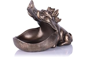 XMGZQ Statuetta di cinghiale in resina a forma di cinghiale,divertente piatto per caramelle,ciotola per chiavi,scultura a bocca grande,decorazione artistica da tavolo,contenitore per oggetti vari