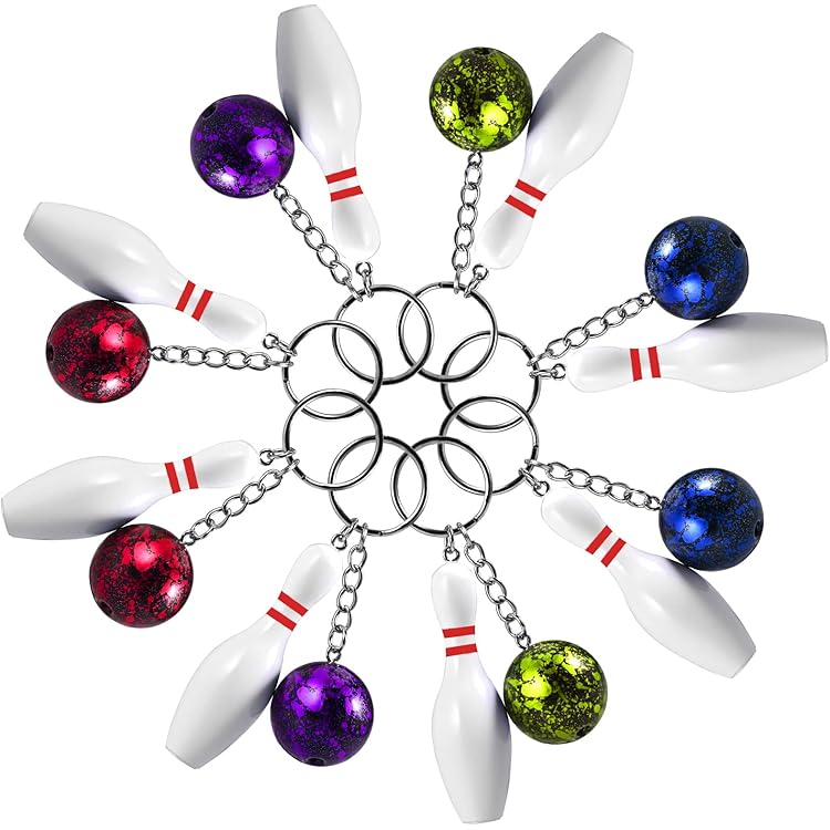 Aweisile Mini Bowling Porte-Clés 8 Pièces Mini Porte-Clés De