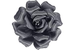 Mecool Rose Hair Clip for Weddings Brooch Corsage Hair Head Clip on Flowers for Hair Jewellery Barrette Hair Decorations for Women Accessories | Hair Clips Girls-Grey