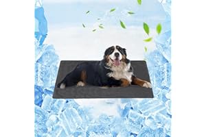 Vamcheer Cooling Mat for Dogs - Durable Pet Cool Mat for Dogs and Cats, Non-Toxic Gel Self Cooling Pad Bed, Keep Puppy Cool in Hot Summer, Double-Sided Use for Kennel Crate Home Travel, Grey, 70x120cm