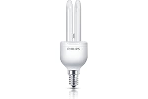 Philips Economy Compact Fluorescent Stick E14 Small Edison Screw Light Bulb, 8 W (42 W Equivalent, 6000 Hours) - Warm White