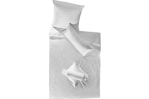 Curt Bauer Mako-Brokat Damast Bettwäsche Florenz Weiss Kissenbezug einzeln 40x80 cm