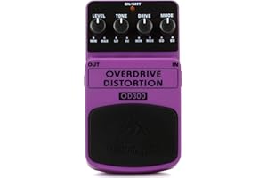 Behringer OD300 Overdrive Distortion Pedal for Guitar, 2-Mode Vintage to Modern Drive with Tone & Blend Control, Purple Effects Pedal for Stage & Studio