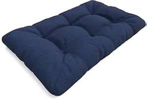 POKAR Cuscino-sedile Imbottito 120x80x12cm per Divano da Giardino, fodere asportabile e lavabile, per Bancali, comoda Seduta per Interno ed Esterno, DYI - fai da te, senza Pallet, blu scuro
