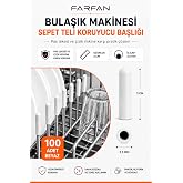 Farfan 100 Adet Beyaz Bulaşık Makinesi Sepet Ucu Plastik Kapak - Pas ve &Ccedil;izilme &Ouml;nleyici Koruyucu - Tamir Seti