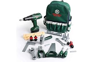 ZYZYZK Veluoess 27 PCS Herramientas para Niños,Caja de Herramientas Juguete con Bolsa de Almacenamiento Taladro Eléctrico y Accesorios para Herramientas,Juguete de Imitación Juguetes Educativos para Niños