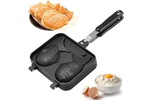 ZERODIS Gofrera, Fabricante de la galleta antiadherente hornada de la torta de la cacerola de la hornada de la aleación de aluminio con el molde de la forma de los pescados de 2 caras