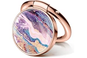 GVIEWIN Soporte de Anillo de mármol para teléfono Celular, Agarre de Metal de 360° Compatible con iPhone 14 Pro/Pro Max/13/12/11 Series y Galaxy S23 Ultra y Otros teléfonos, Dreamland/Purple