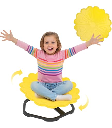 Chaise Pivotante Sensorielle Pour Enfant En Forme De Fleur - Rotation 360°, Base En Acier, Supporte 50kg, 3-6 Ans