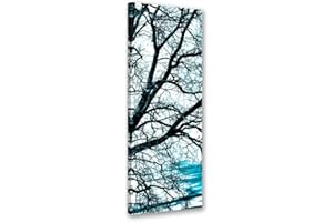 Feeby Quadro Tela Non Tessuta Rami D'Albero 30x90 cm Decorazione murale Immagini Moderni Soggiorno Natura blu