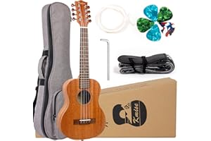 Kmise 8 Strings Ukulele Kit Tenor Uke Ukelele With Strap Strings Picks Gig Bag