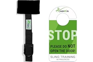 ‎EAGLEFIT eaglefit - Premium Türanker inkl. Karabiner für Schlingentrainer, Fitnessband, Gurte, Tubes & Turnringe - Schützt die Tür gezielt vor Beschädigungen und Kratzern