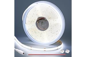 GOMING Tira LED COB 12V Blanco Frio 6000K 5M 11W/M CRI 93+ Luminiscencia Lineal Alta Densidad 312LED/M No Impermeable IP20 Luces LED para Gabinete Sala Estar Dormitorio y Más(Sin Alimentación)