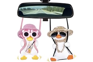 HOMURY Lot de 2 pendentifs de rétroviseur de voiture - En forme de canard - Décoration suspendue pour rétroviseur intérieur - Accessoires amusants
