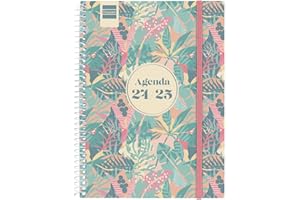 Finocam - Agenda Secundaria 2024 2025 Semana Vista Horizontal Septiembre 2024 - Junio 2025 (curso lectivo) + Julio y Agosto resumidos Exotic Español