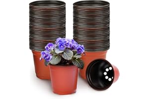 FePen 100 Pièces Pots de Plantes en Plastique, Petit Pot Plante semis Pot de Fleurs en Plastique Godets repiquage, pour la Plantation Intérieure et Extérieure
