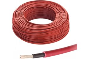 Solar Panel PV Cable DC Rated Black & Red 4mm² 6mm² 10mm² - 1800V Double Insulated Quality Wire by BMF DIRECT® (10 Metres, 4mm² Red)